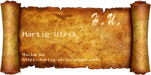 Hartig Ulrik névjegykártya